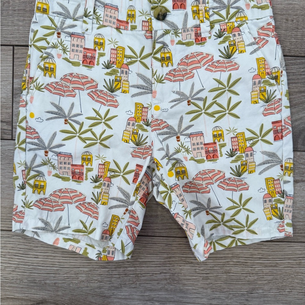Janie and Jack White and Yellow Flat Front Shorts